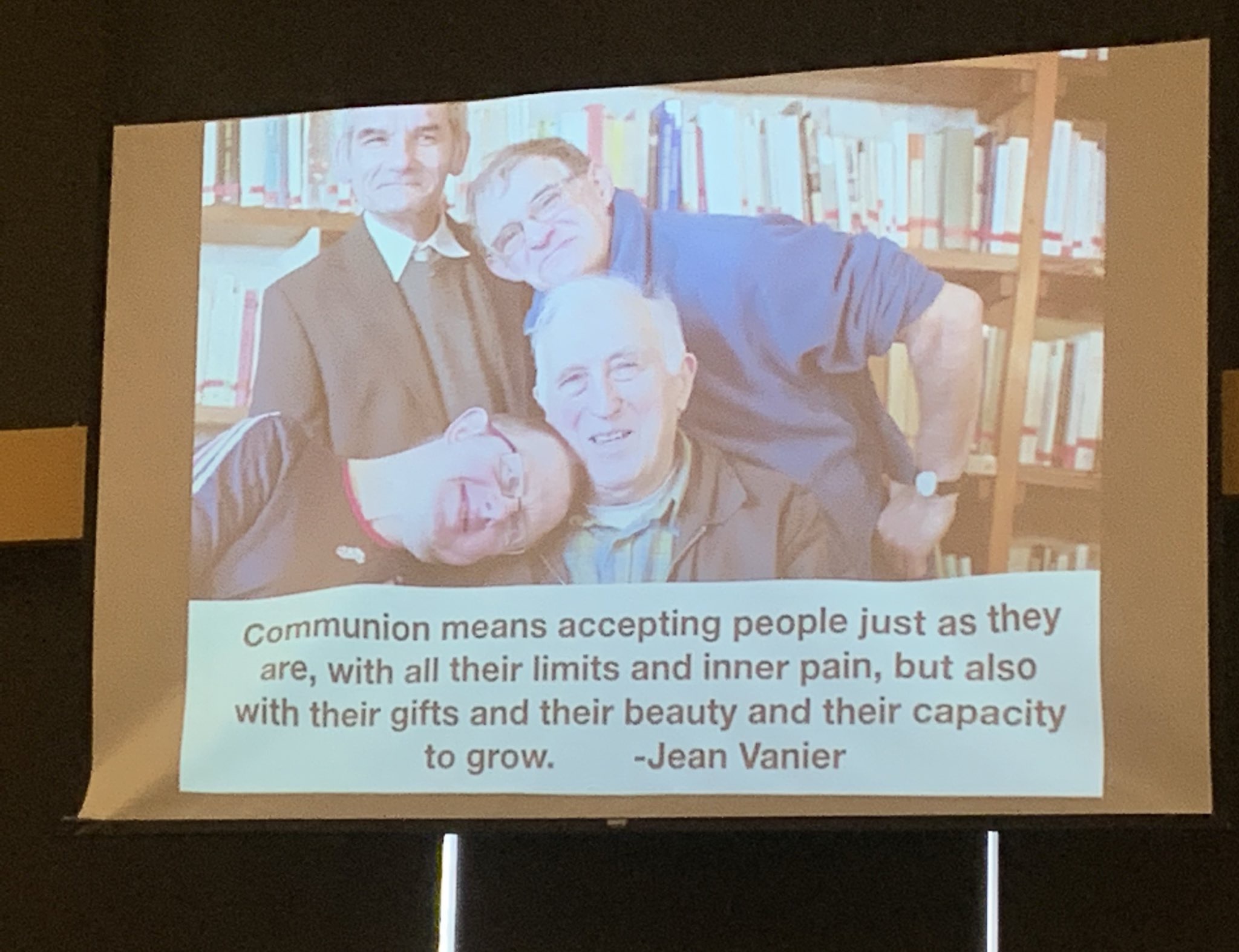 Communion means accepting people just as they are, with all their limits and inner pain, but also with their gifts and their beauty and their capacity to grow. - Jean Vanier